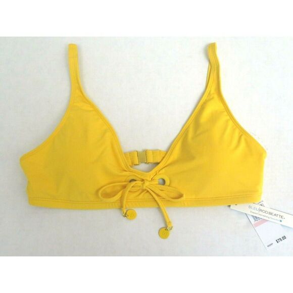 Bleu by Rod Beattie Women's Sz 10 Sunset Yellow Tie-Front Bikini Top $79 - Picture 3 of 7